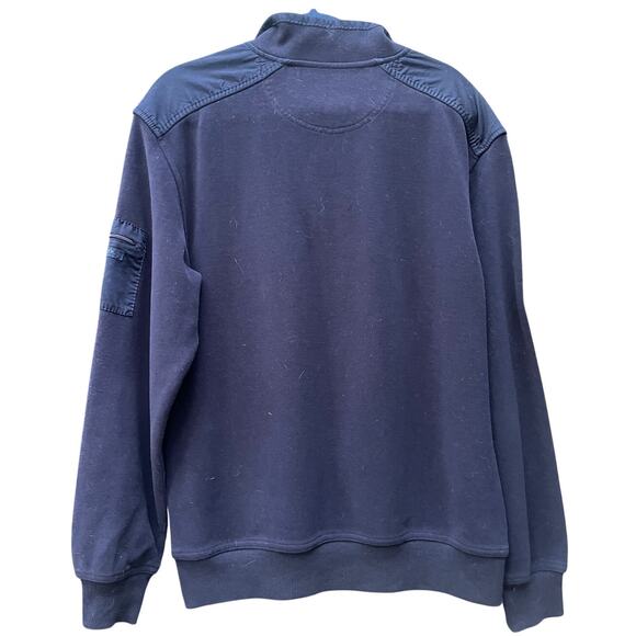 BRAX Style Sion French Terry Cotton Blend Half Zip Sweatshirt Navy Pullover - Picture 8 of 16